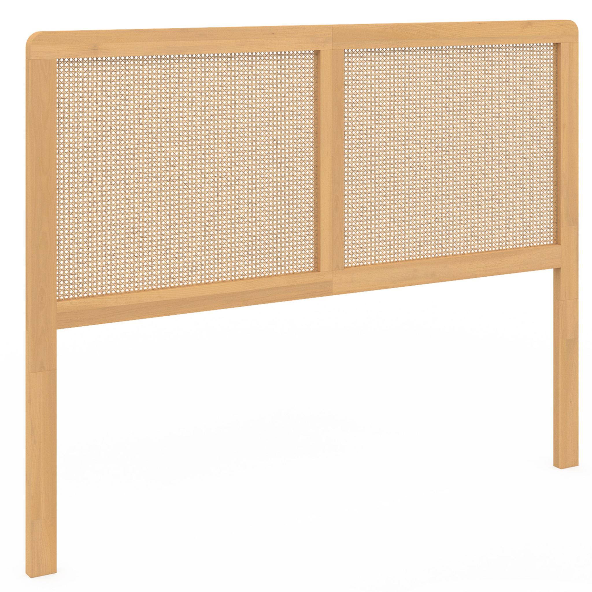 ID MARKET Tête de lit sur pied edhen 140 cm cannage et bois
