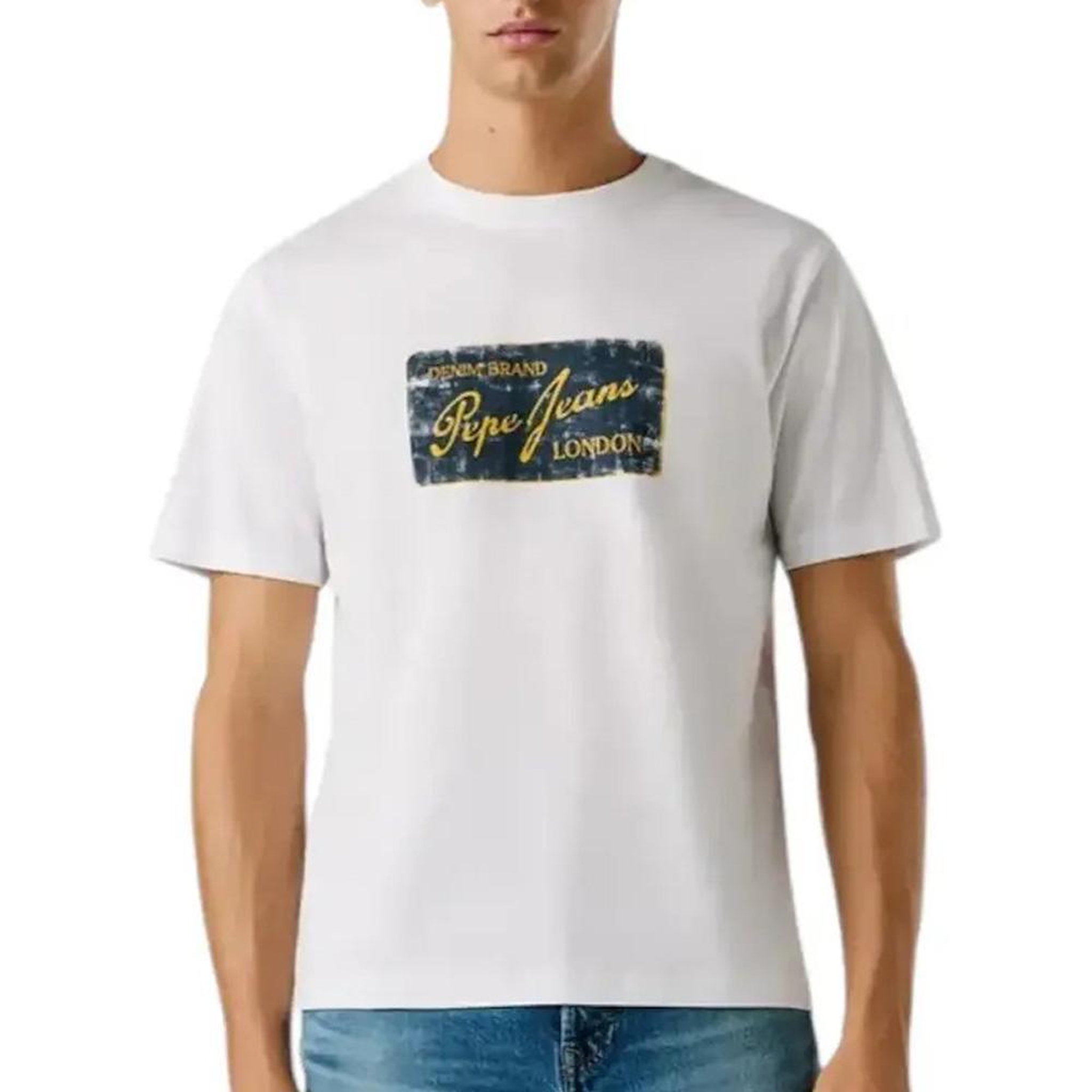 Pepe Jeans T-Shirt Blanc/Jaune Homme Pepe jeans Original. Coloris disponibles : Blanc