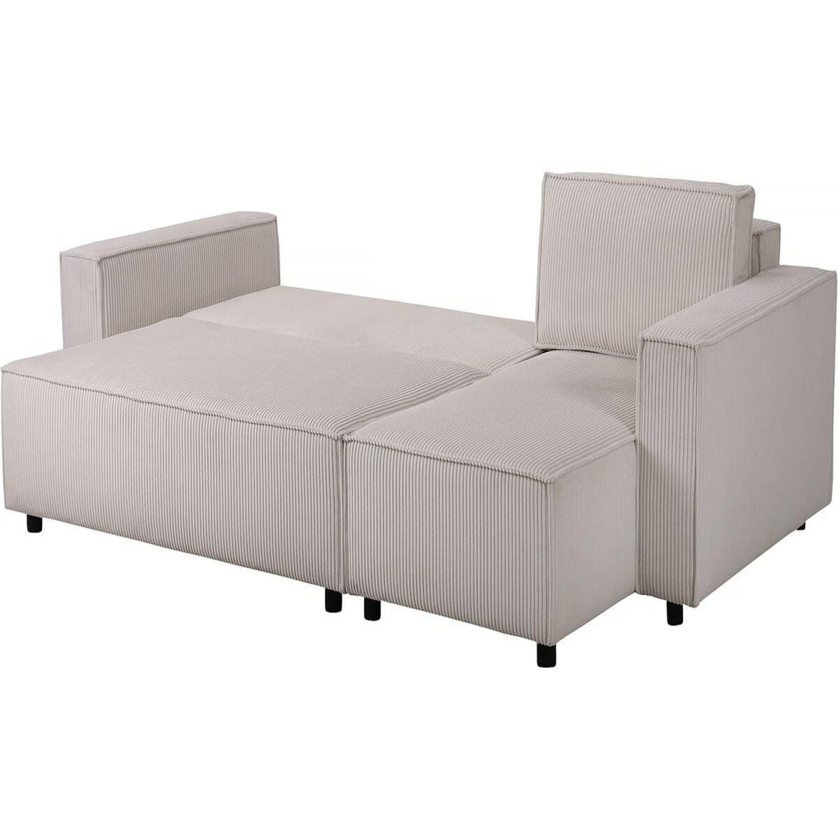 Habitat et Jardin Canapé d'angle en velours côtelé  Montaigne S  - 3 places - Beige