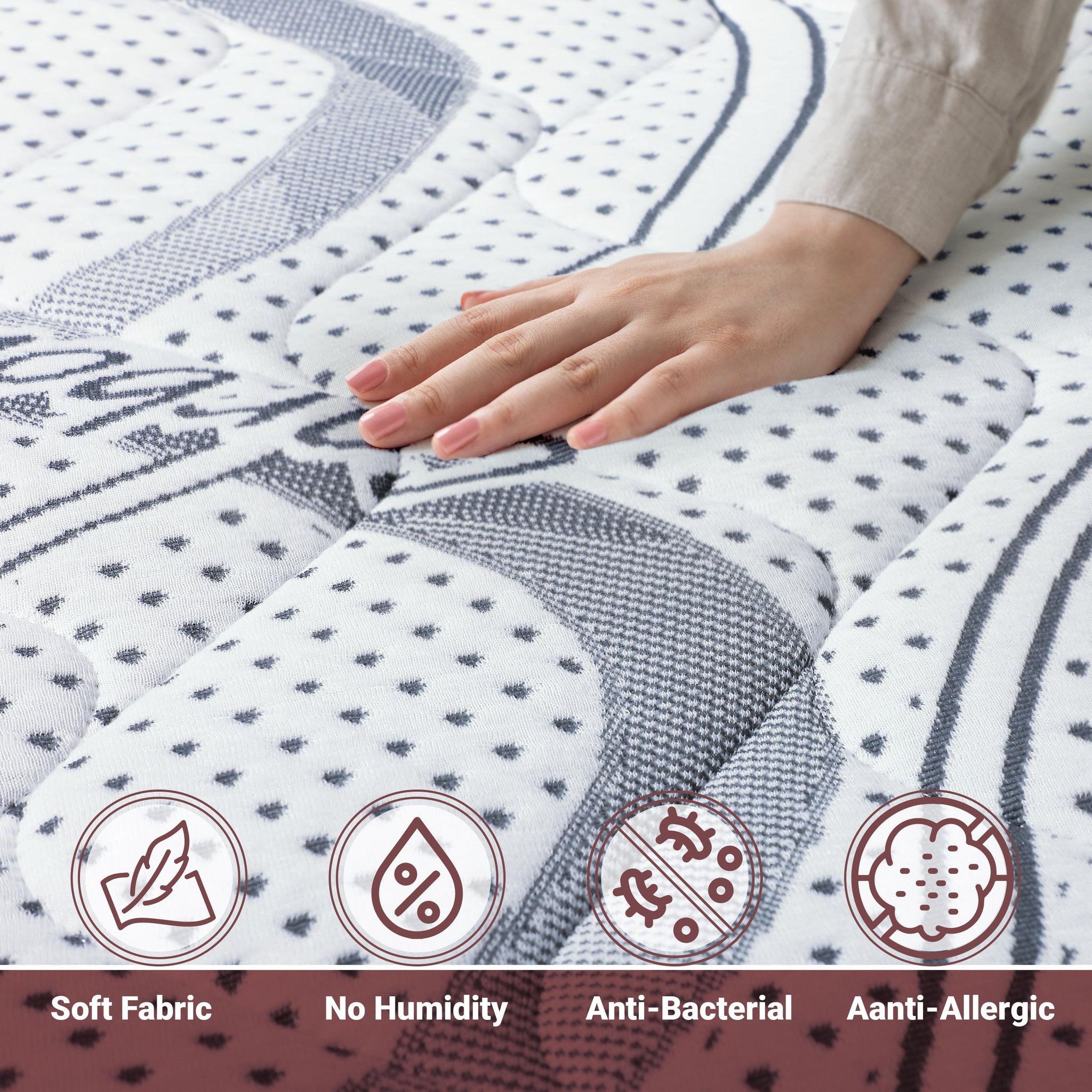 Voir la diapositive 2 : THE WHITE STONE Matelas à mémoire de Forme 70 x 140 | Hauteur 27 cm | Propriétés orthopédiques Auto-modelantes | Produit en Italie