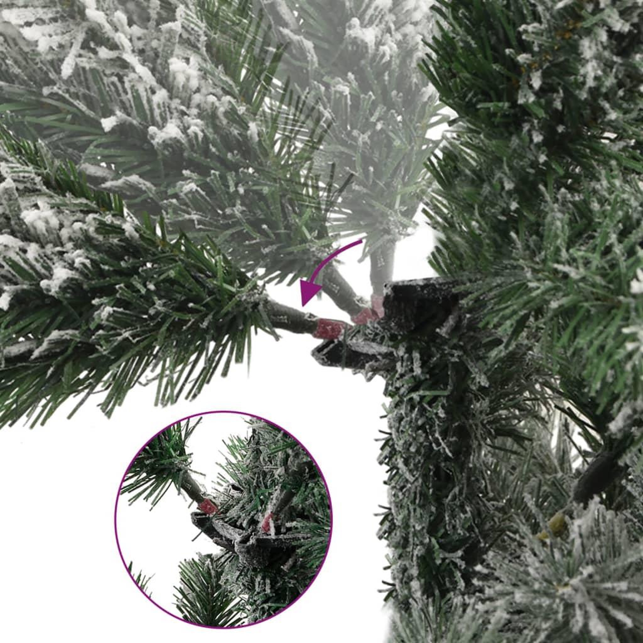Voir la diapositive 3 : VIDAXL Sapin de Noël artificiel a charnieres avec neige floquee 120 cm