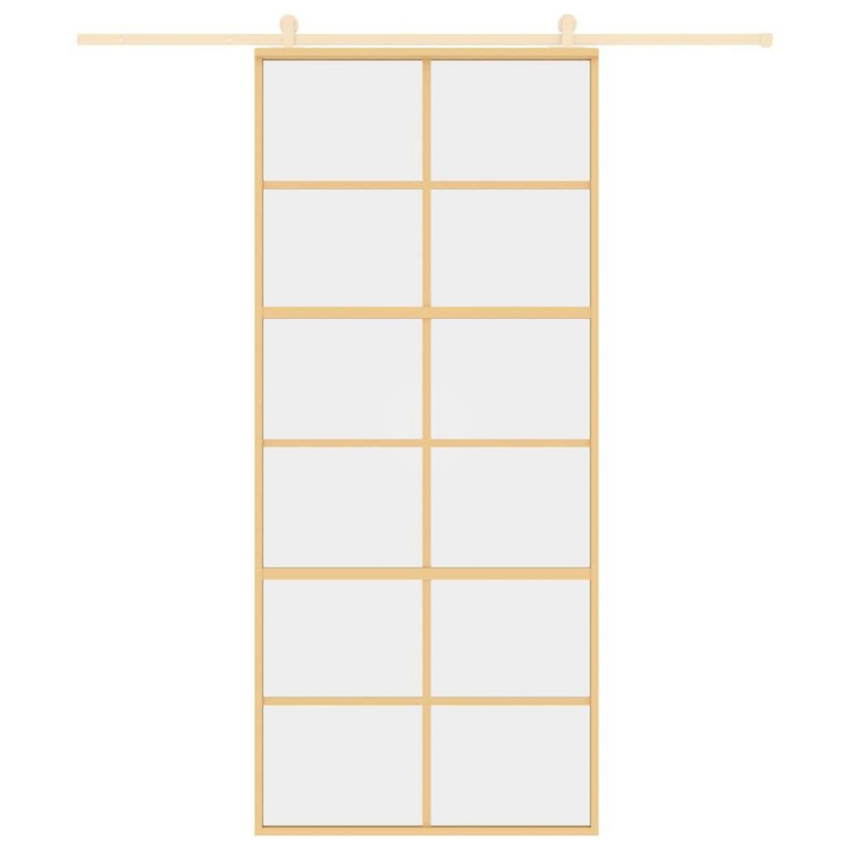VIDAXL Porte coulissante dore 90x205 cm verre ESG clair et aluminium