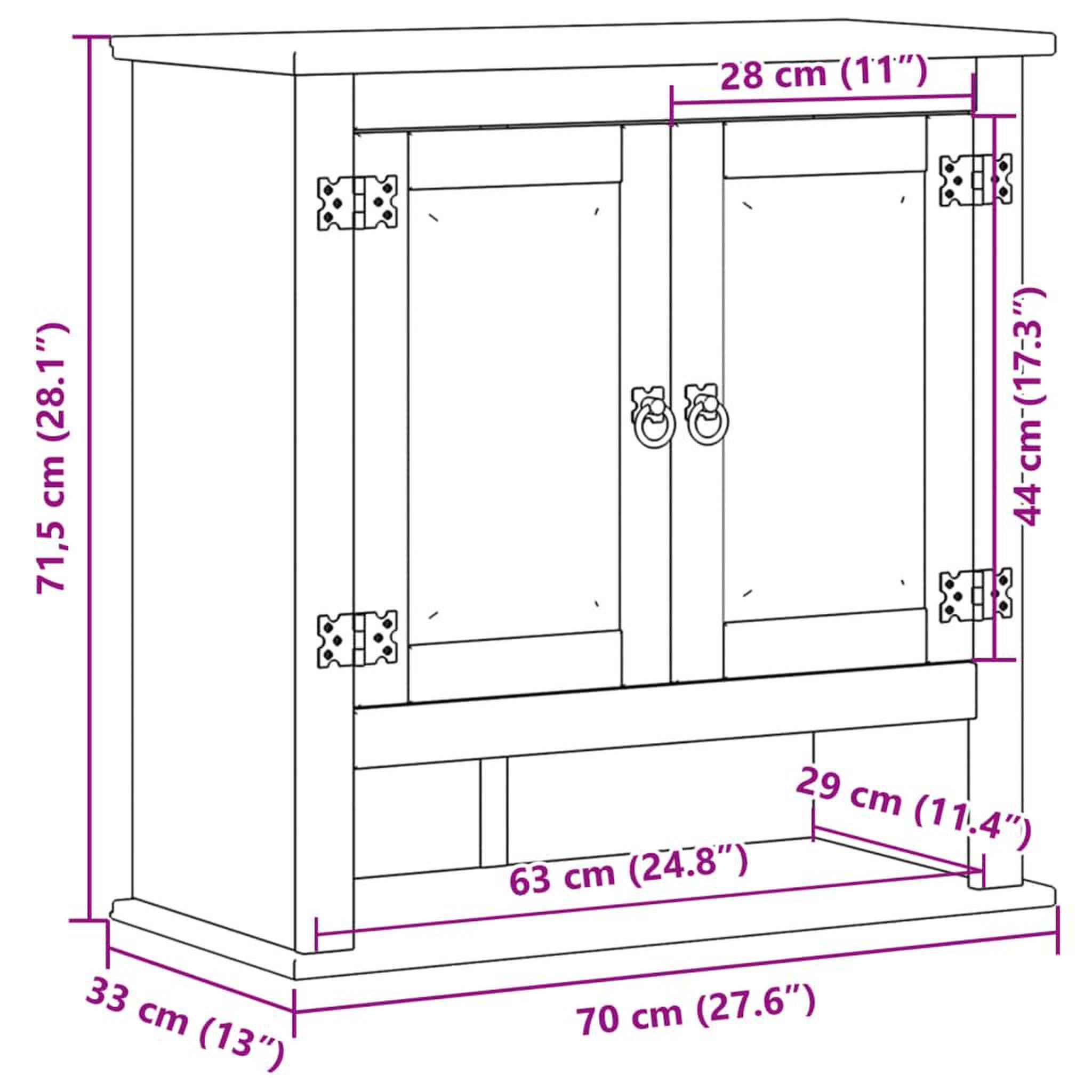 Voir la diapositive 6 : VIDAXL Armoire murale de salle de bain  bois de pin massif