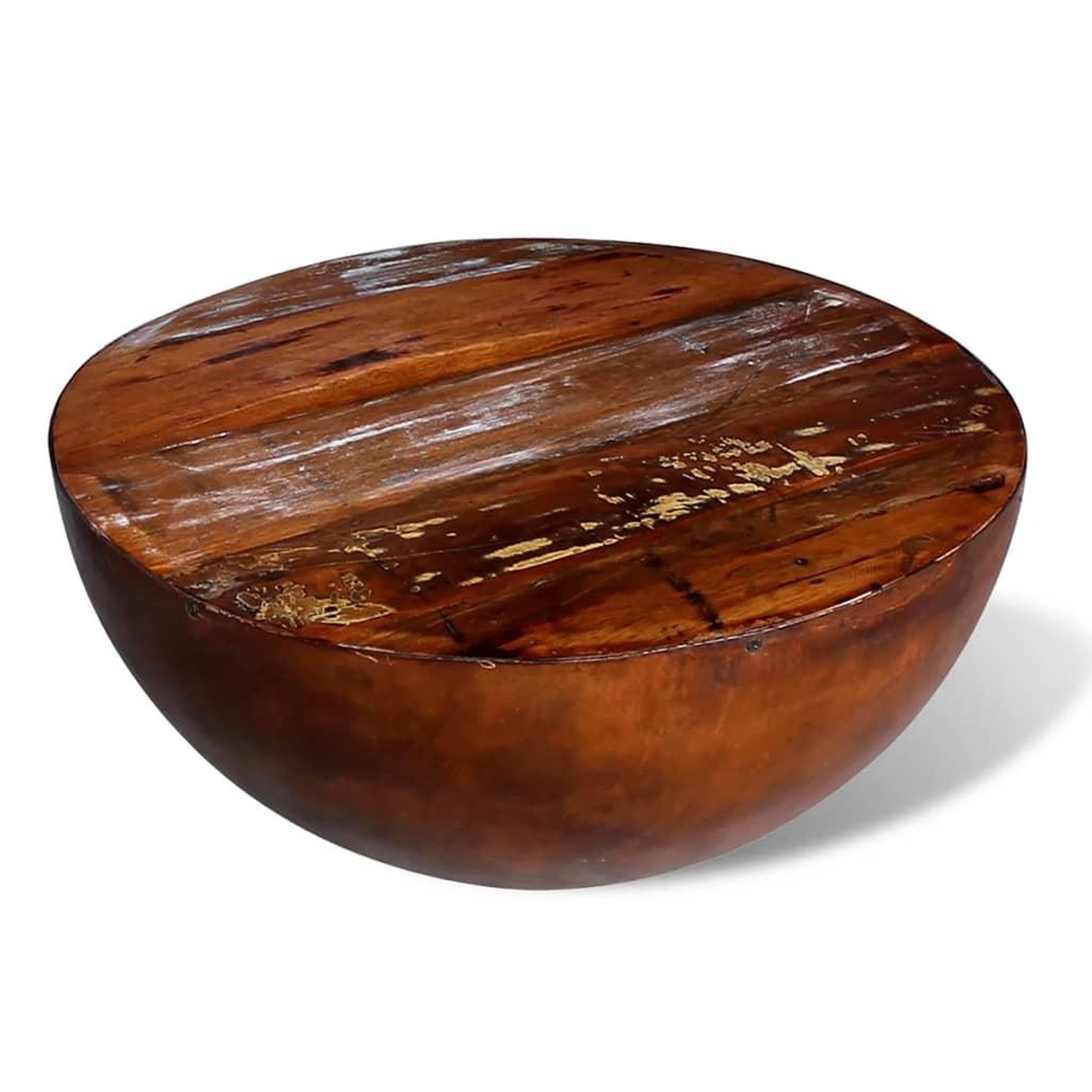 Voir la diapositive 2 : VIDAXL Table basse Forme de bol avec base en acier Bois recycle