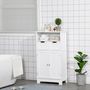 Voir la diapositive 2 : KLEANKIN Meuble bas de salle de bain multi-rangements grande niche 2 tiroirs placard double porte avec étagère MDF blanc