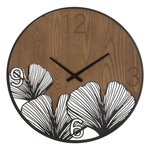 Paris Prix Horloge Murale Design  Super Leaf  60cm Marron & Noir