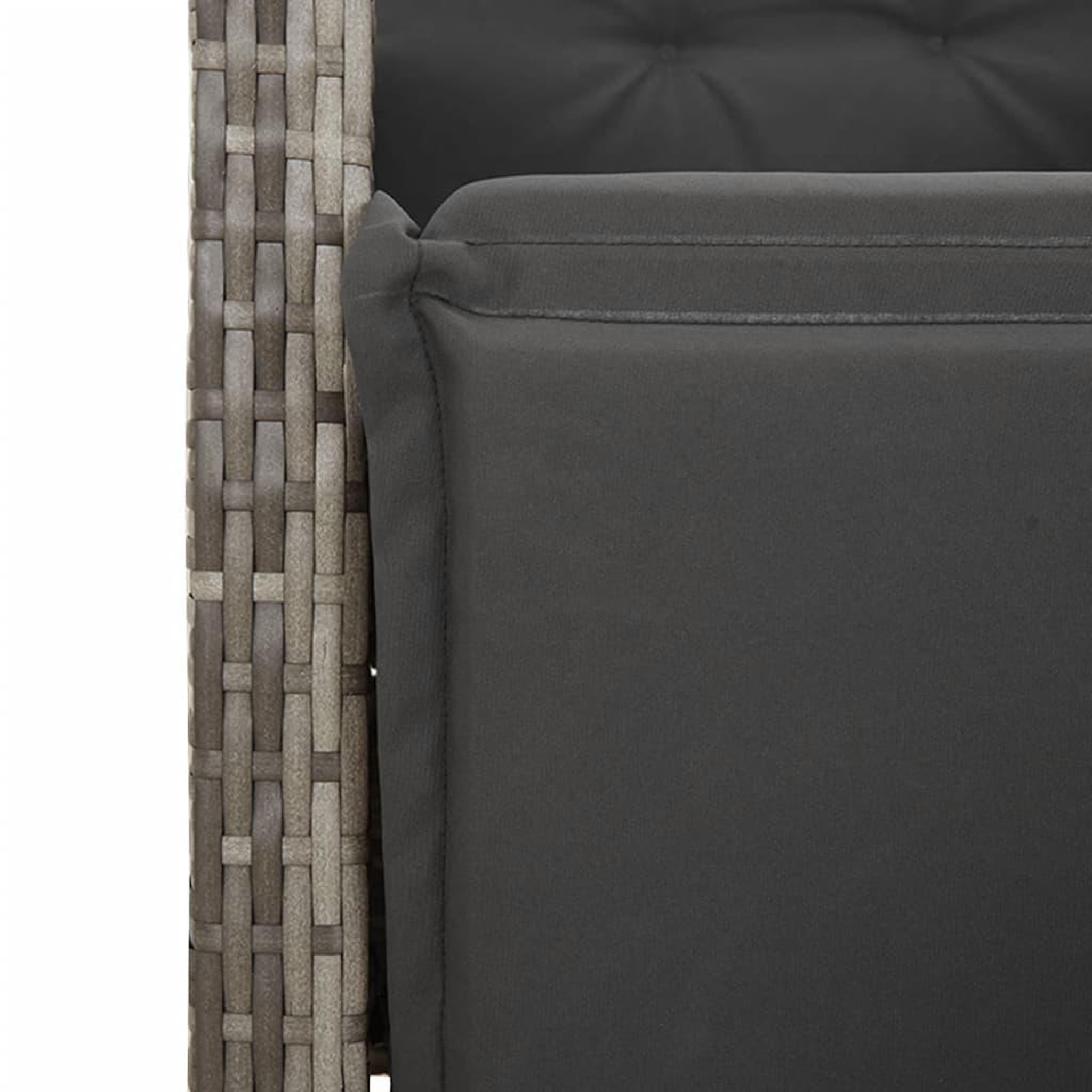 Voir la diapositive 5 : VIDAXL Ensemble de bistro de jardin 7 pcs coussins gris poly rotin