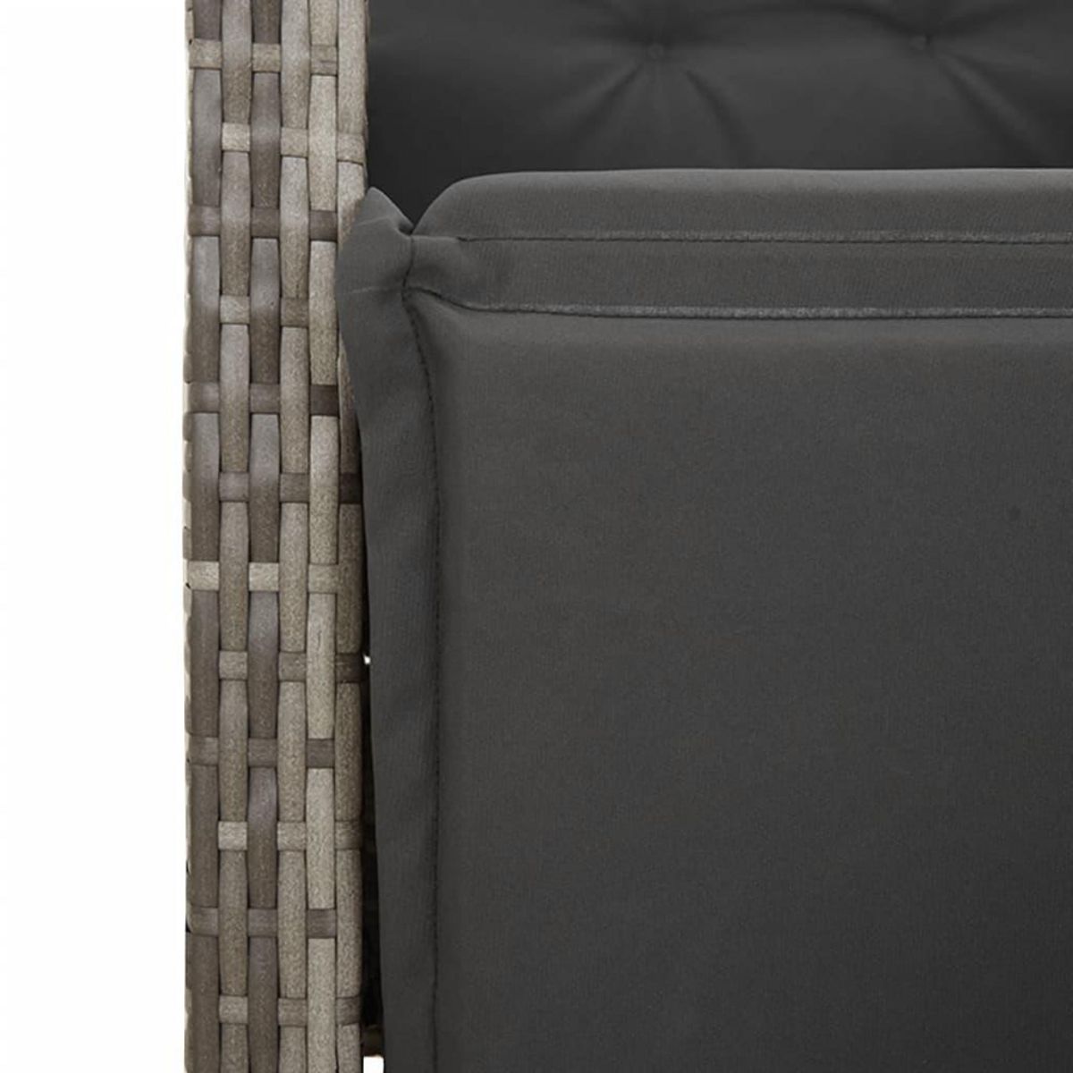 VIDAXL Ensemble de bistro de jardin 7 pcs coussins gris poly rotin