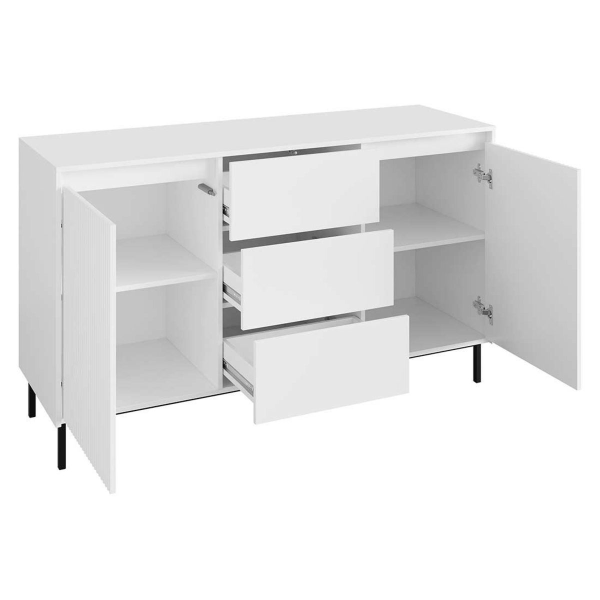 BEST MOBILIER Girona - buffet bas - blanc - 153 cm
