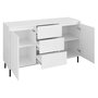 Voir la diapositive 4 : BEST MOBILIER Girona - buffet bas - blanc - 3 tiroirs et 2 portes - 153 cm