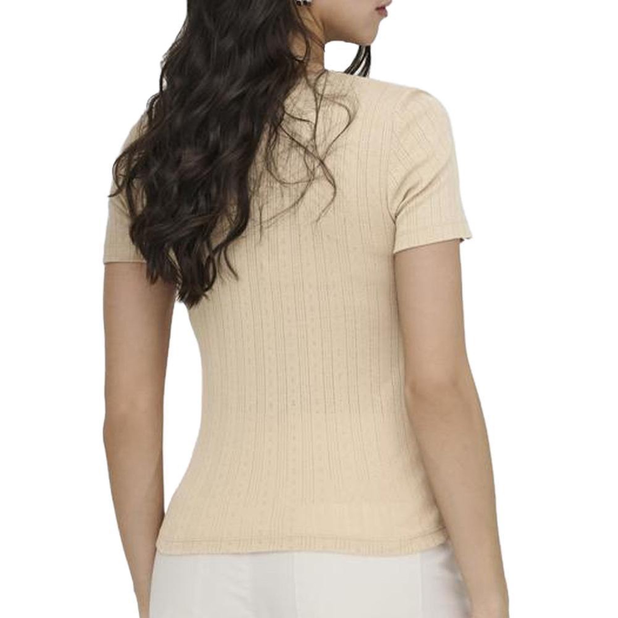 Voir la diapositive 2 : JACQUELINE DE YONG T-Shirt Beige Femme JDY Salsa