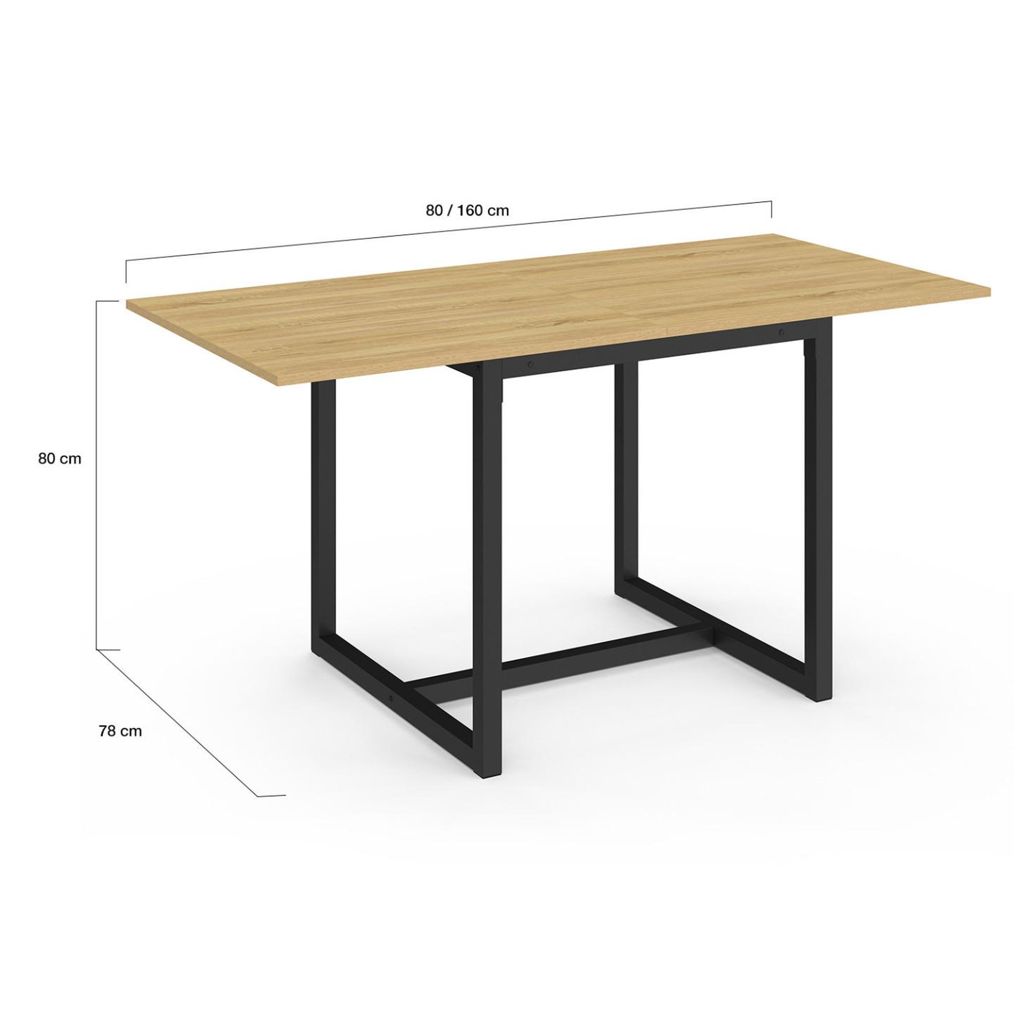 Voir la diapositive 5 : ID MARKET Table à manger extensible rectangle detroit 4-8 personnes design industriel 80-160 cm