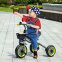 Voir la diapositive 2 : HOMCOM Tricycle enfant multi-équipé garde-boue sonnette panier pédales antidérapantes siège réglable avec dossier métal noir