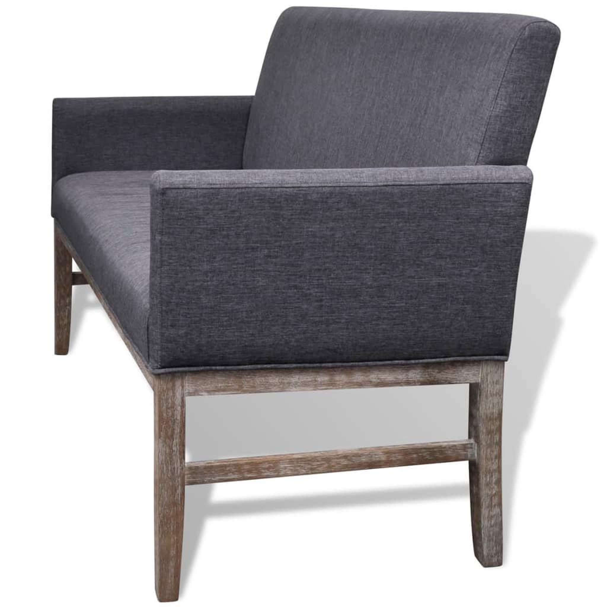Voir la diapositive 5 : VIDAXL Banc avec coussin rembourre tissu hevea gris fonce