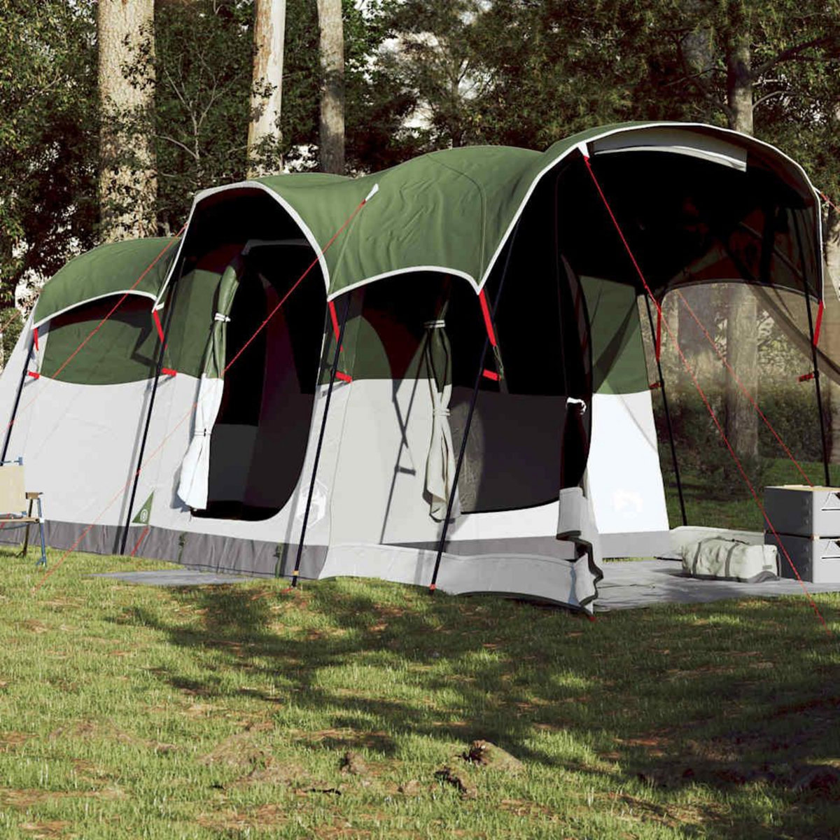 VIDAXL Tente familiale tunnel 8 personnes vert impermeable