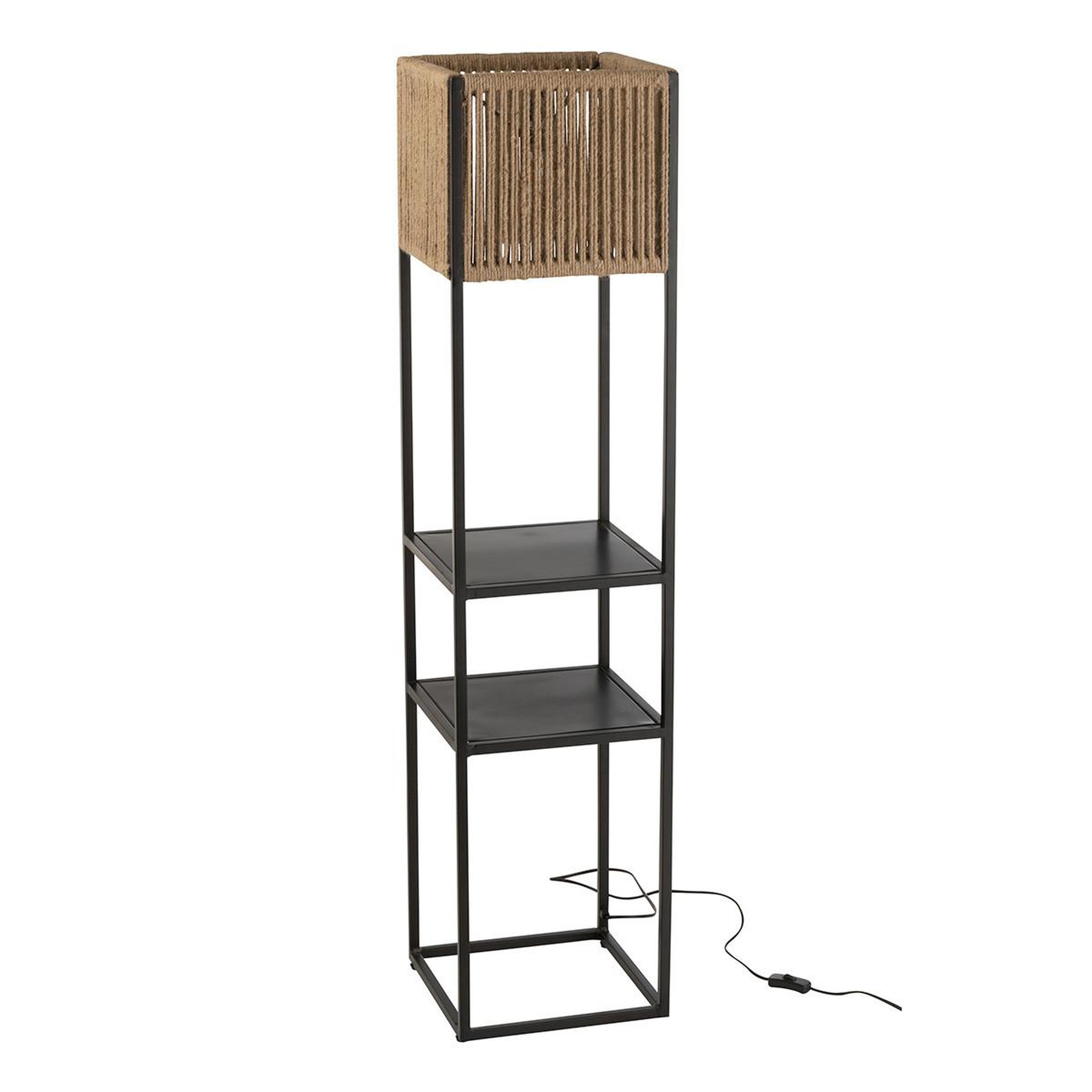 J-LINE Lampadaire en métal  ned  133cm noir