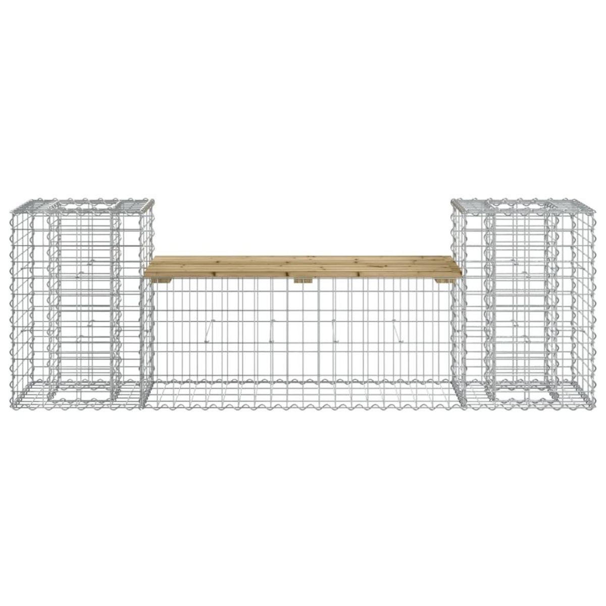 VIDAXL Banc de jardin design gabion 183x41x60,5cm bois de pin impregne