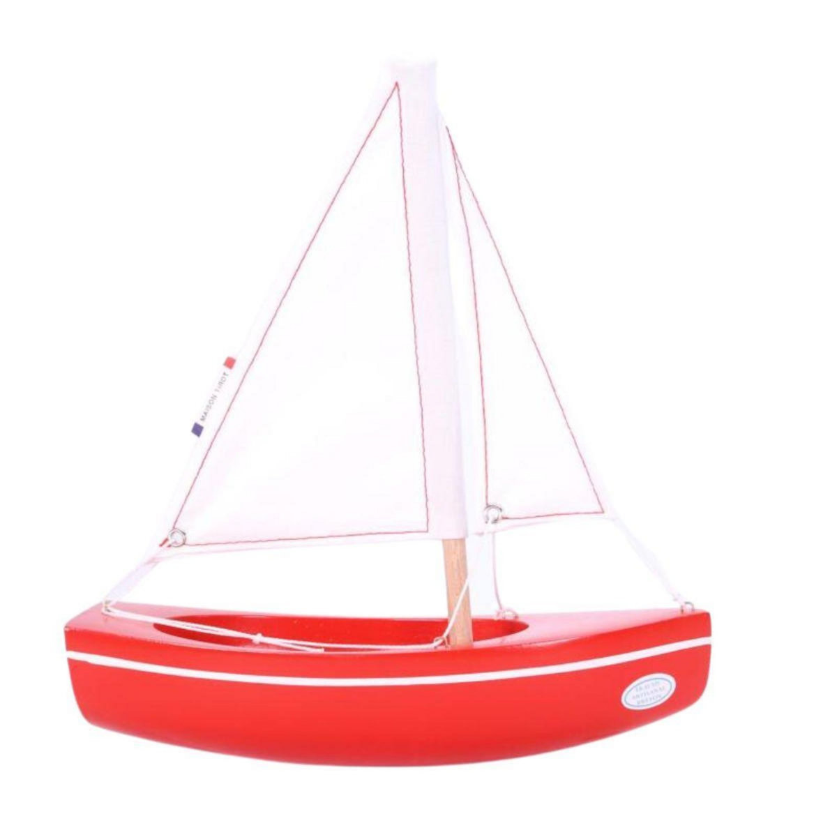 TIROT Le Sloop Rouge - Bateau en bois 21cm