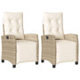 Voir la diapositive 2 : VIDAXL Chaises inclinables de jardin lot de 2 avec repose-pied rotin