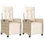 Voir la diapositive 2 : VIDAXL Chaises inclinables de jardin lot de 2 avec repose-pied rotin