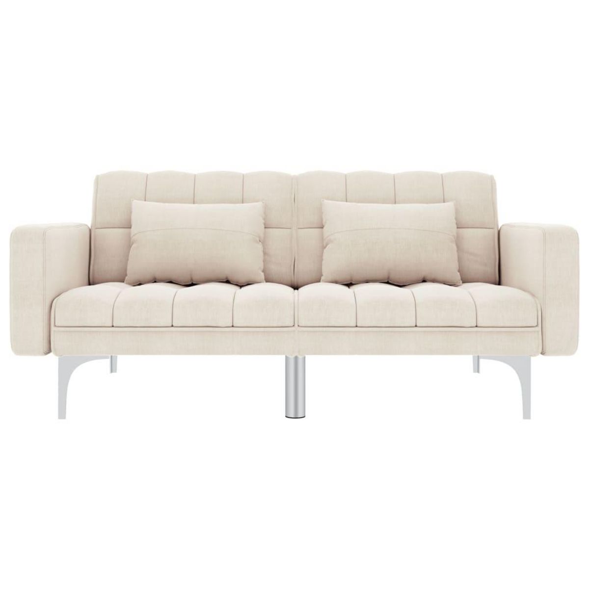 VIDAXL Canape-lit creme tissu