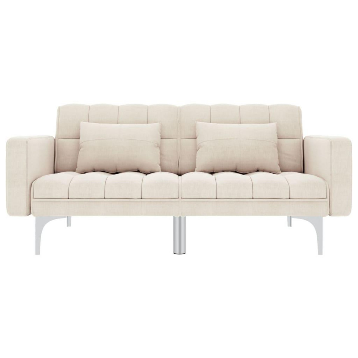 VIDAXL Canape-lit creme tissu