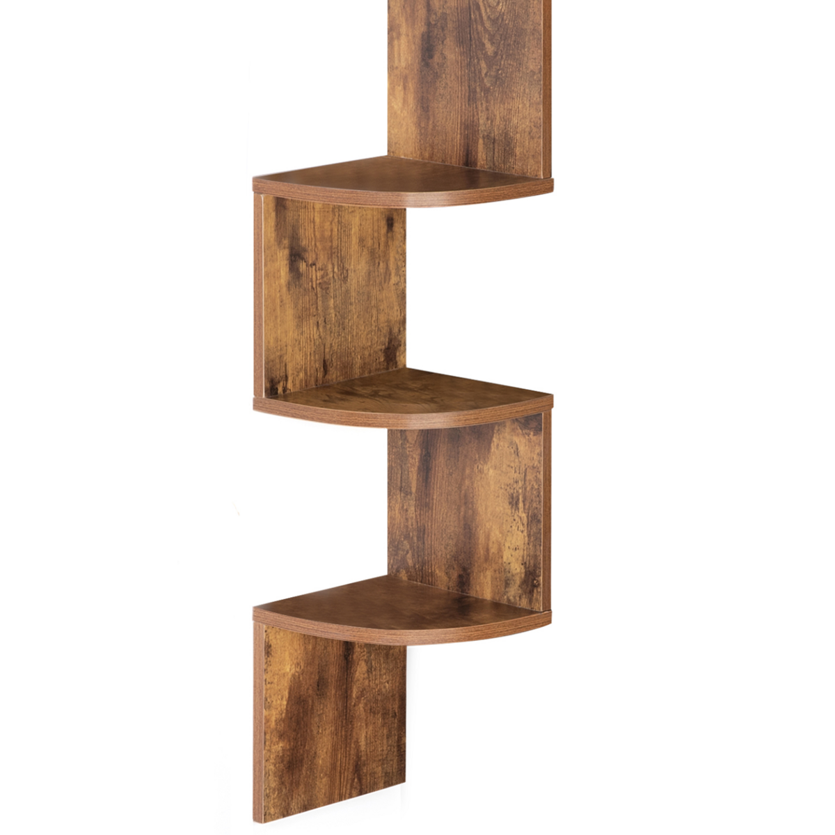 ID MARKET Etagère murale d'angle ISA 5 niveaux façon bois vieilli