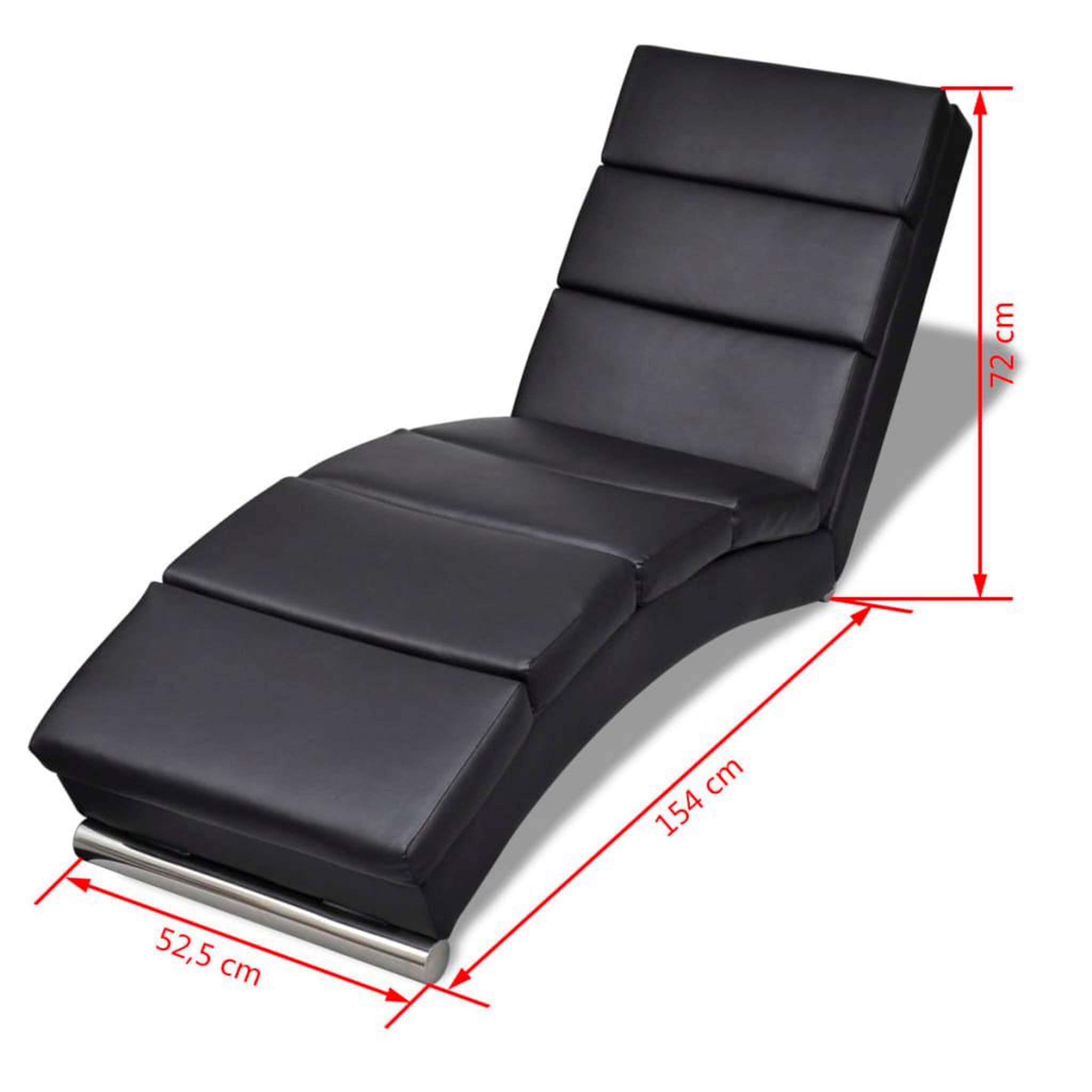 Voir la diapositive 6 : VIDAXL Chaise longue Noir Similicuir