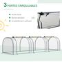 Voir la diapositive 6 : OUTSUNNY Serre de jardin tunnel 3,5L x 1l x 0,8H m 3 portes zippées bâche PVC transparent métal époxy vert