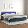 Voir la diapositive 1 : VIDAXL Sommier a lattes de lit avec matelas LED Bleu fonce 200x200 cm