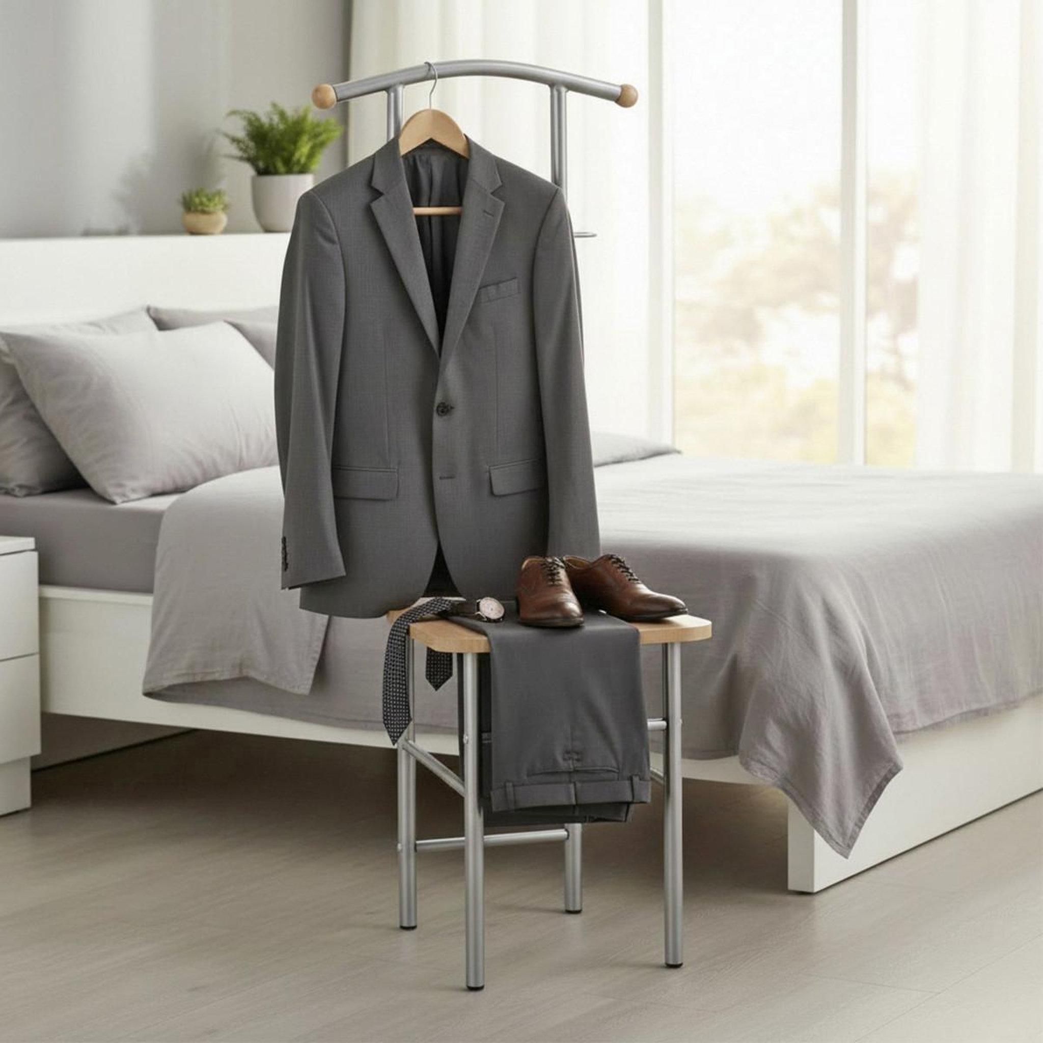 Voir la diapositive 2 : Paris Prix Valet de chambre & assise  remo  119cm naturel