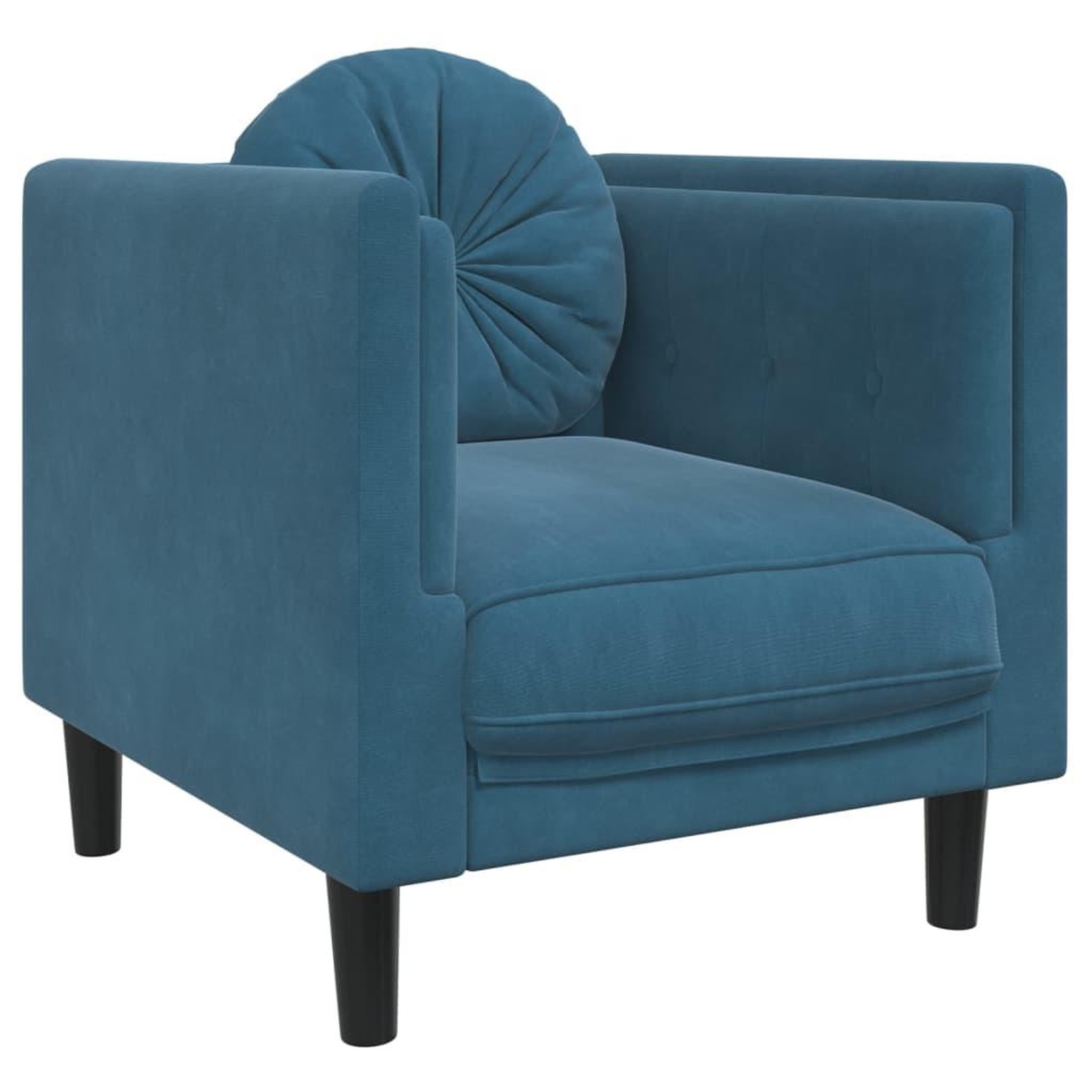 Voir la diapositive 4 : VIDAXL Ensemble de canapes 3 pcs avec coussins bleu velours