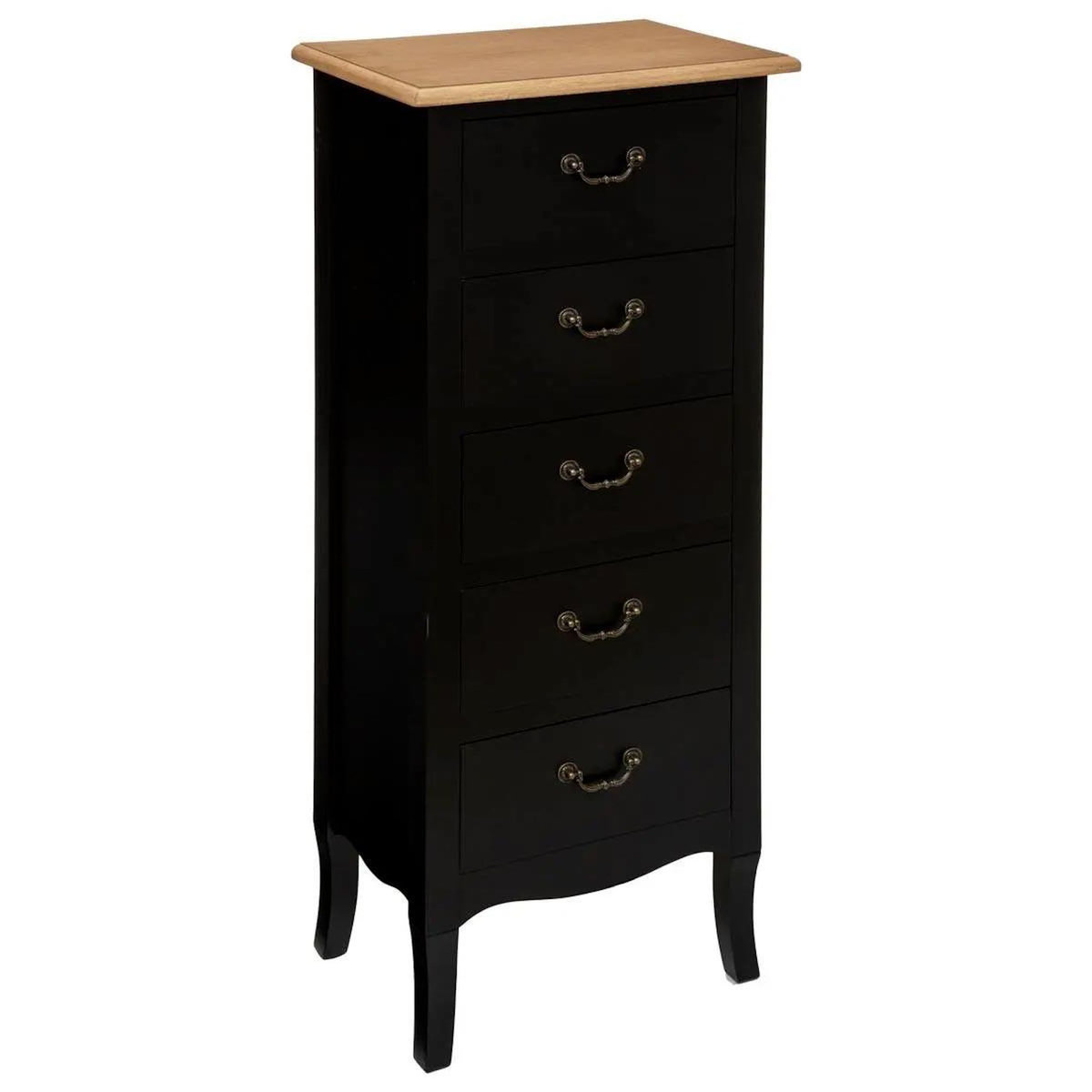ATMOSPHERA Chiffonnier 5 Tiroirs  Chrysa  113cm Noir