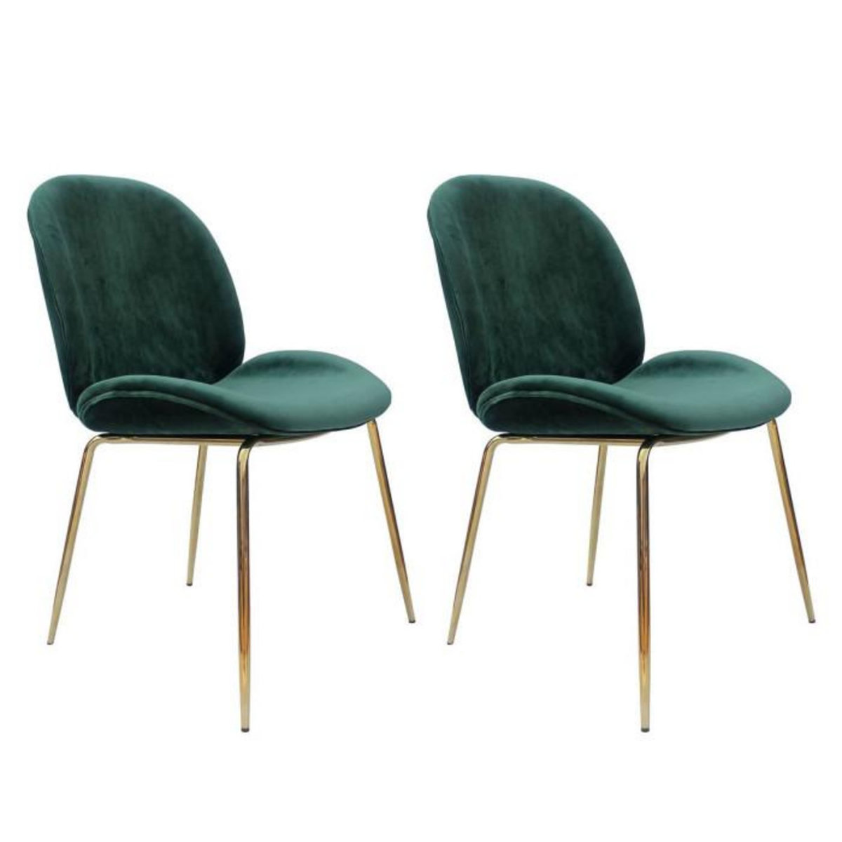 Paris Prix Lot de 2 Chaises Design  Charlize  90cm Vert & Or