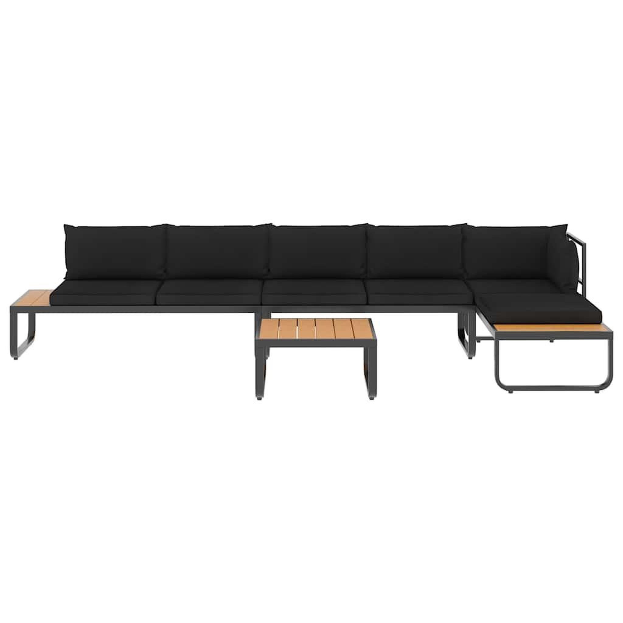 Voir la diapositive 3 : VIDAXL Canapes d'angle de jardin 4 pcs et coussins aluminium et wpc
