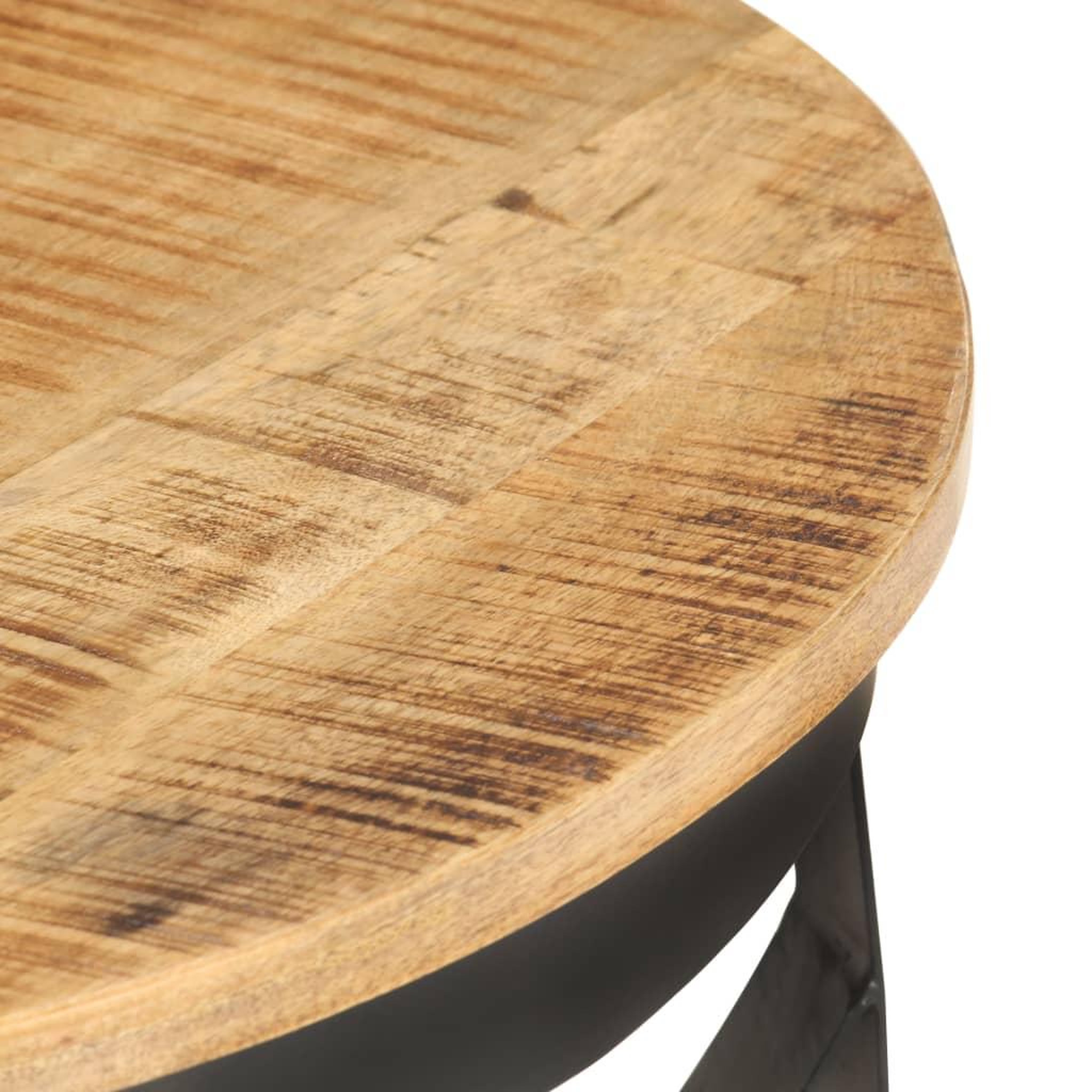 Voir la diapositive 5 : VIDAXL Table basse Ø68x43 cm Bois de manguier brut
