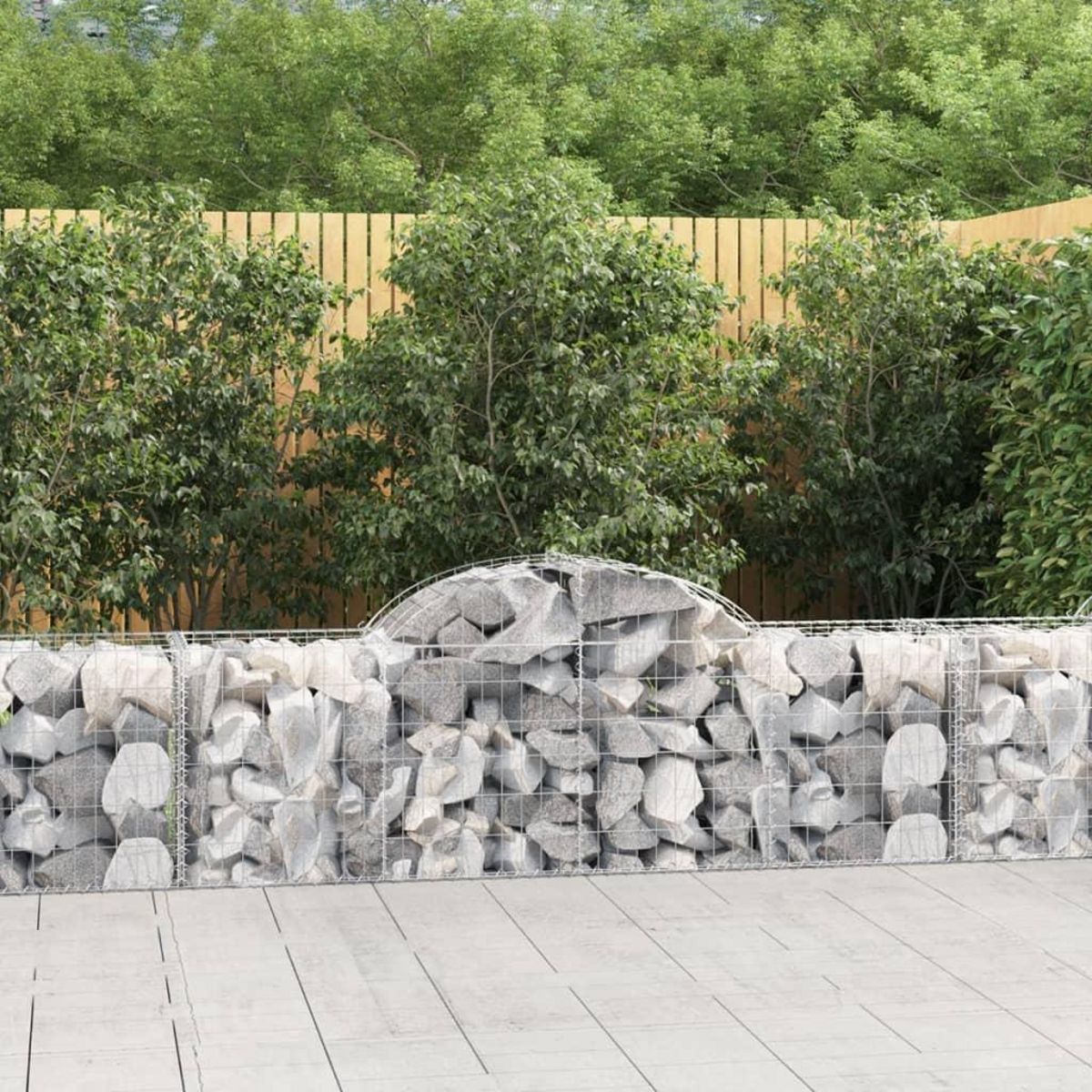 VIDAXL Paniers a gabions arques 7 pcs 200x50x60/80 cm Fer galvanise