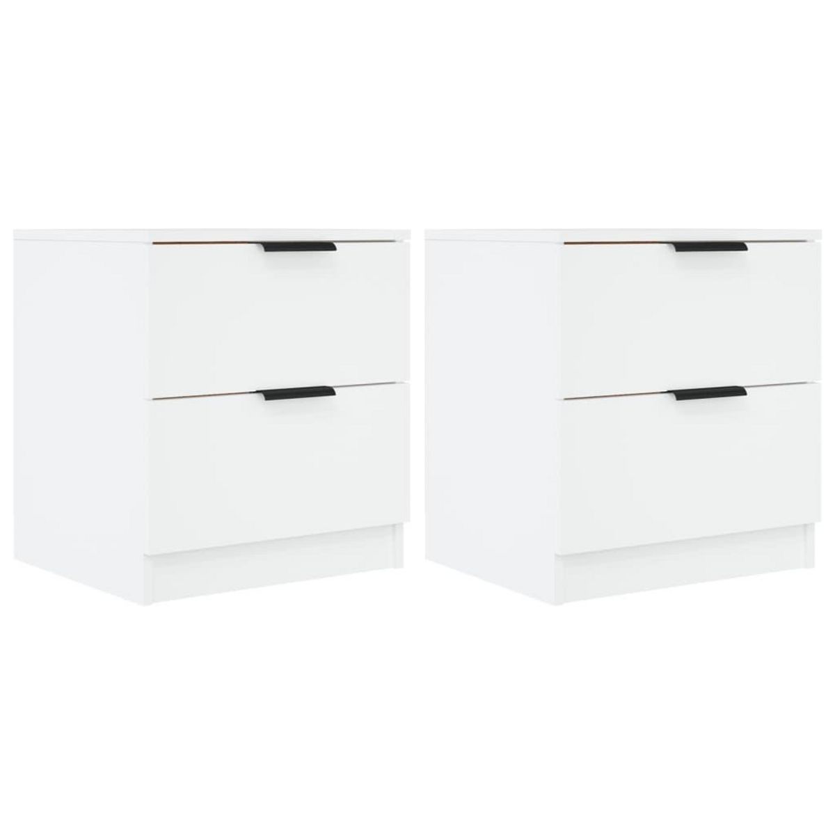 VIDAXL Tables de chevet 2 pcs Blanc Bois d'ingenierie