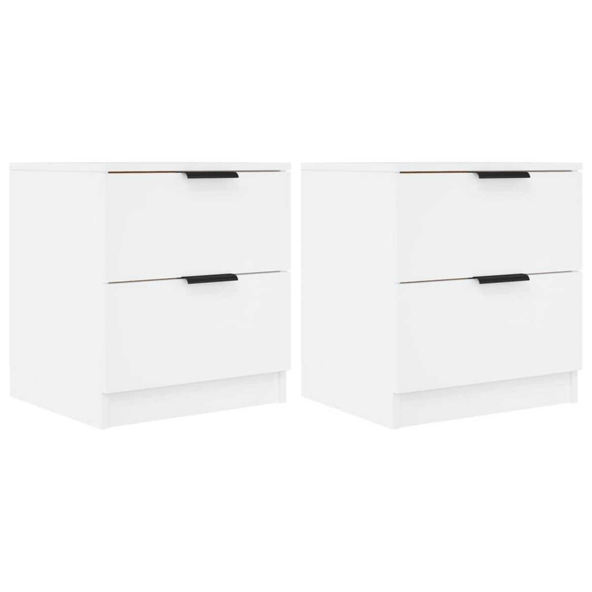VIDAXL Tables de chevet 2 pcs Blanc Bois d'ingenierie