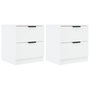 Voir la diapositive 2 : VIDAXL Tables de chevet 2 pcs Blanc Bois d'ingenierie