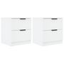 Voir la diapositive 2 : VIDAXL Tables de chevet 2 pcs Blanc Bois d'ingenierie