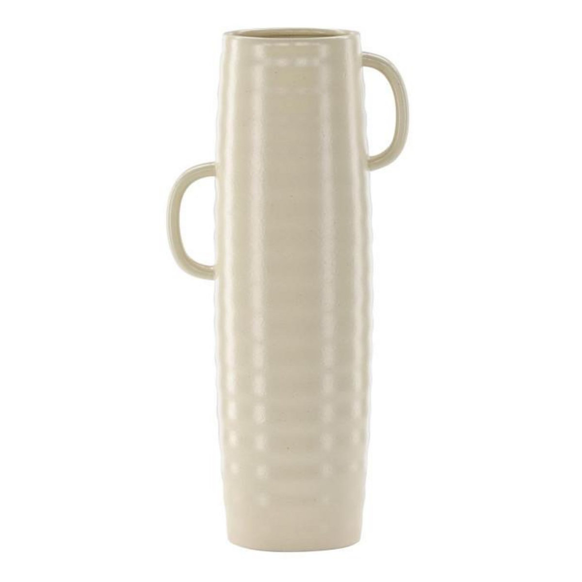 Paris Prix Vase Ondulé en Céramique  Cent  41cm Beige & Noir