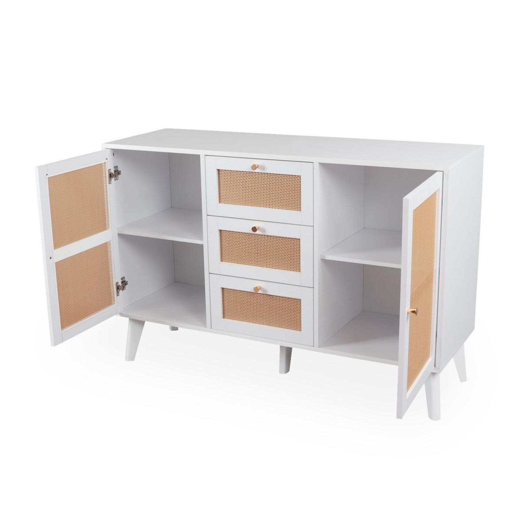 Voir la diapositive 4 : Paris Prix Buffet cannage en rotin  lesa  120cm blanc