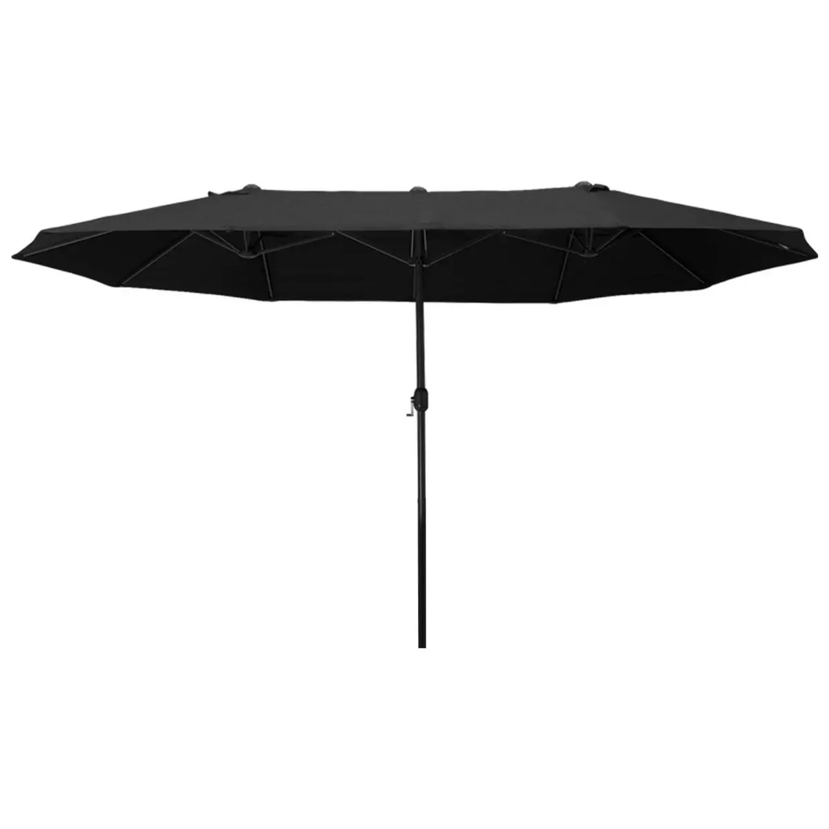 OUTSUNNY Parasol de jardin XXL parasol grande taille 4,6L x 2,7l x 2,4H m ouverture fermeture manivelle acier polyester haute densité noir
