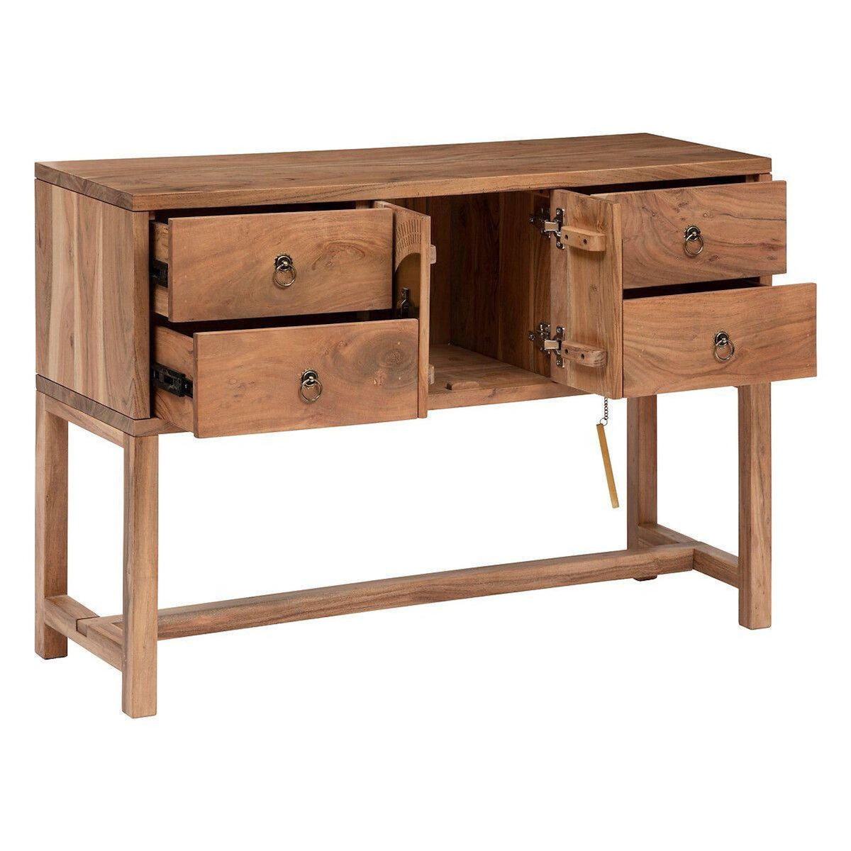 ATMOSPHERA Console 4 Tiroirs en Bois  Jiling  112cm Marron