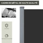 Voir la diapositive 4 : OUTSUNNY Double store latéral brise-vue paravent rétractable dim. 6L x 1,60H m polyester anti-UV haute densité
