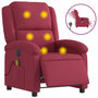 Voir la diapositive 2 : VIDAXL Fauteuil inclinable massage electrique rouge bordeaux velours