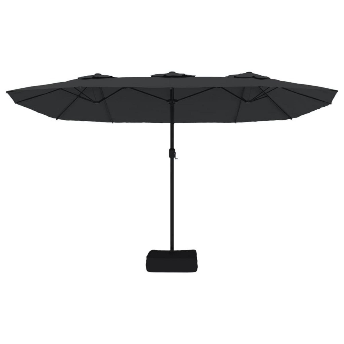 VIDAXL Parasol de jardin a double tete avec LED noir 449x245 cm