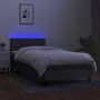Voir la diapositive 4 : VIDAXL Sommier a lattes de lit avec matelas et LED Gris fonce 80x200cm