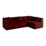 Voir la diapositive 3 : LISA DESIGN Nova - canapé modulable d'angle droit - 5 places - avec pouf d'appoint - en velours